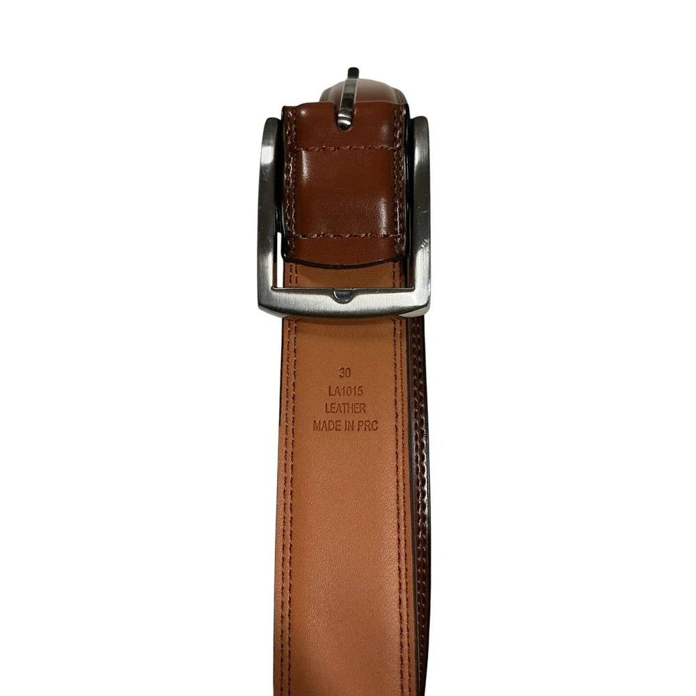 Genuine Brown Dress Leather Belt Sz. 30 1.25